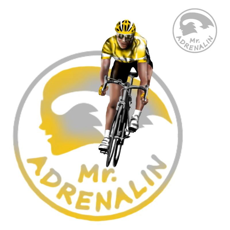 Gelber Radrennfahrer Silhouette
