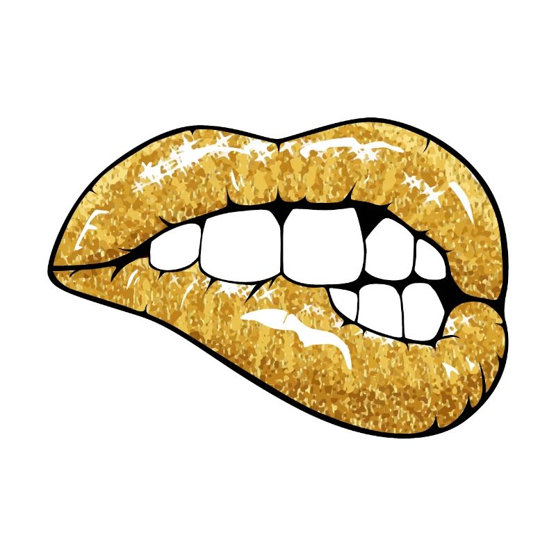 Golden glitzernde Lippen