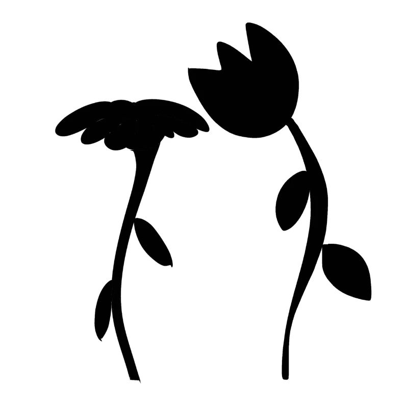 Symbole de fleur fleur plante forme deux fleurs