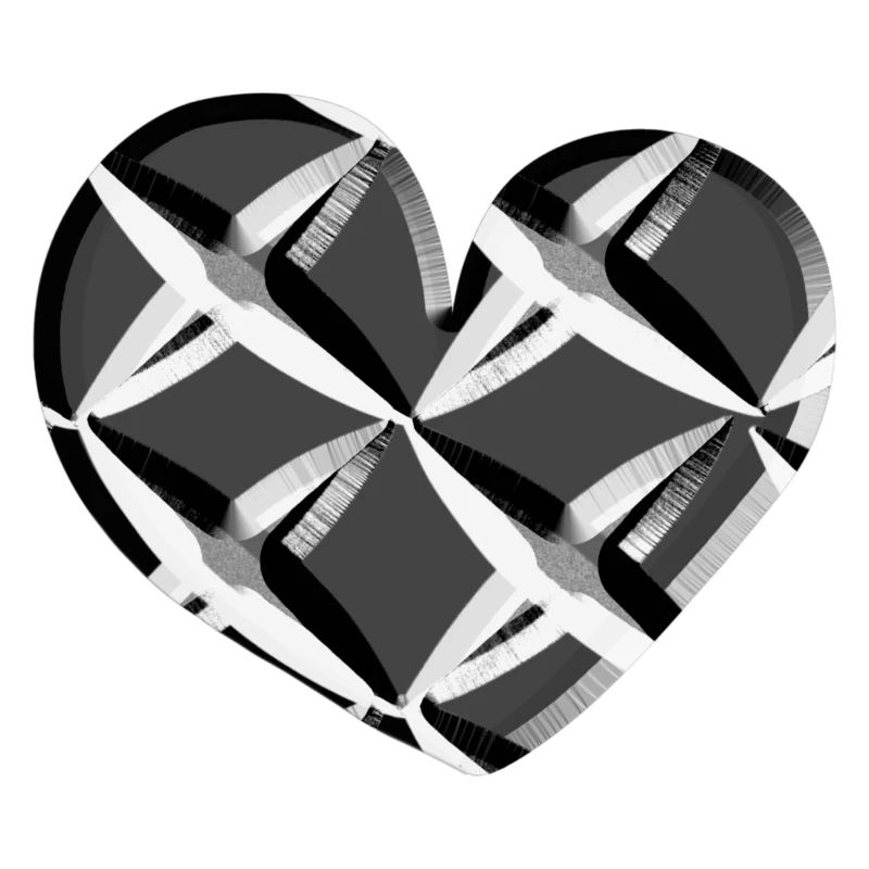 grey heart net pattern caught