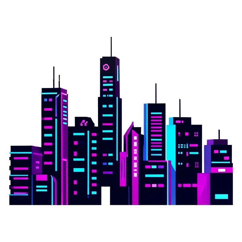 Neon City Skyline