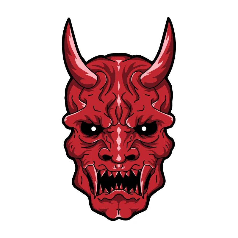 Epischer Oni-Dämonen-Schädel - Rot
