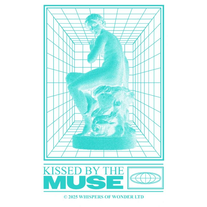 Neon-Statue im Cyberraum