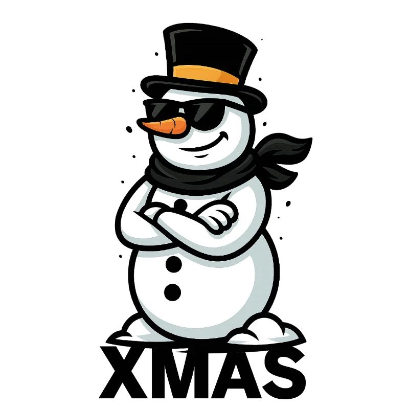 Cooler Schneemann Cartoon