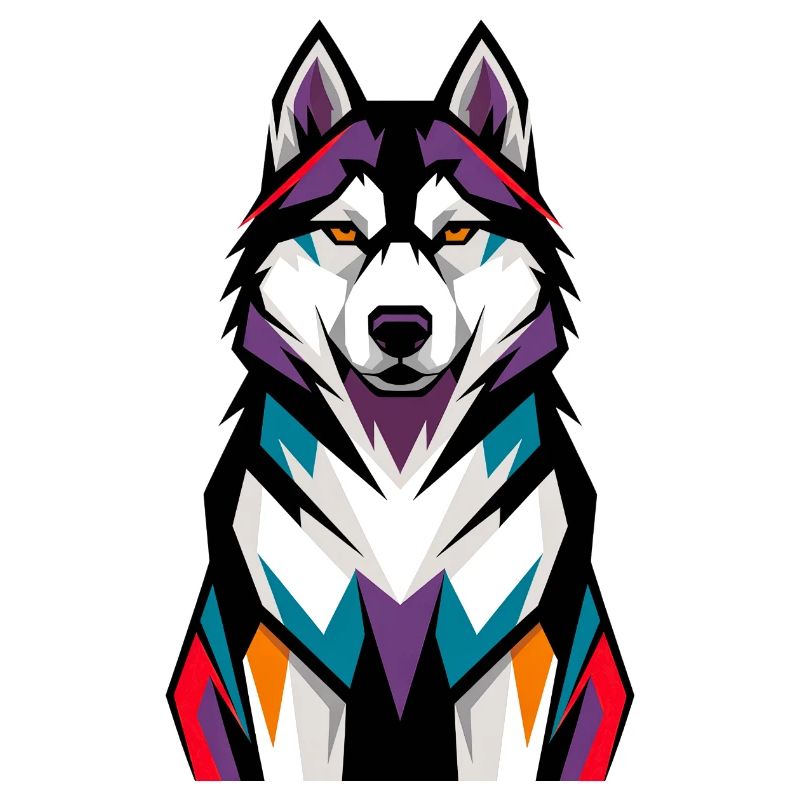 Bunter Husky-Hund