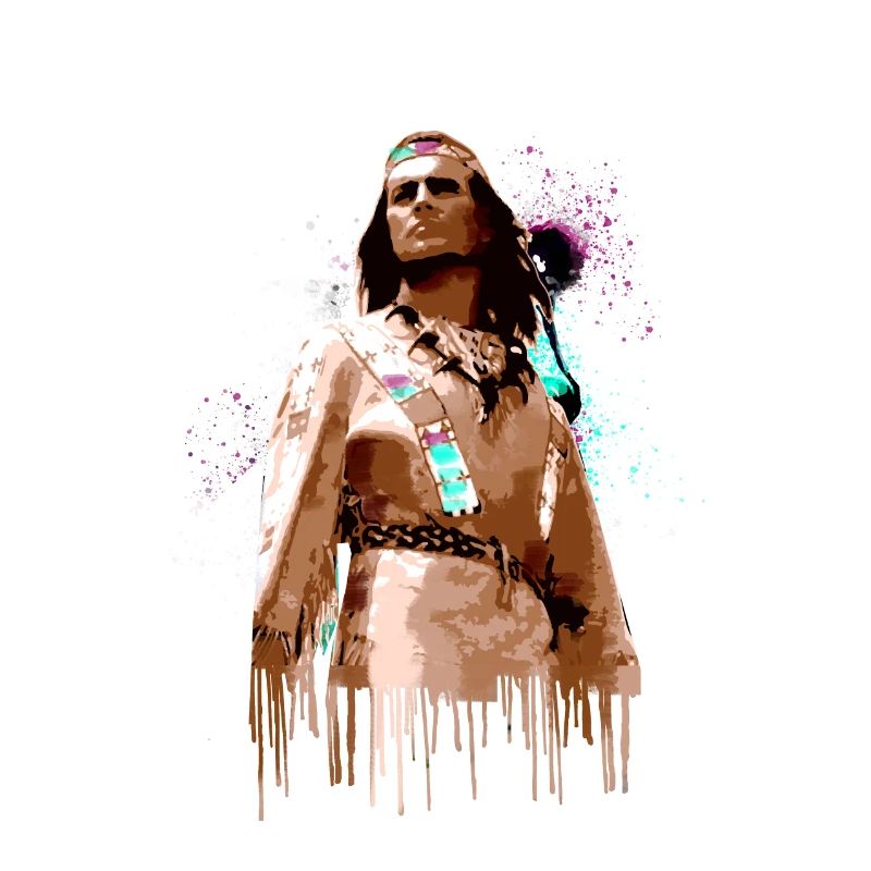 winnetou,indianer,illustration,graffiti