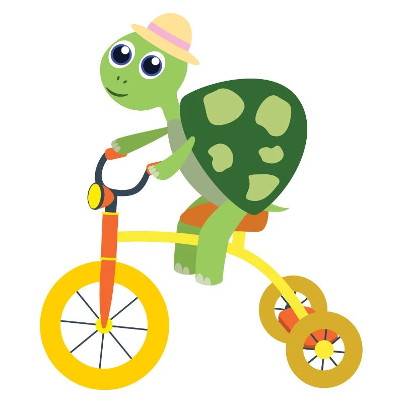 Schildkröte auf Dreirad