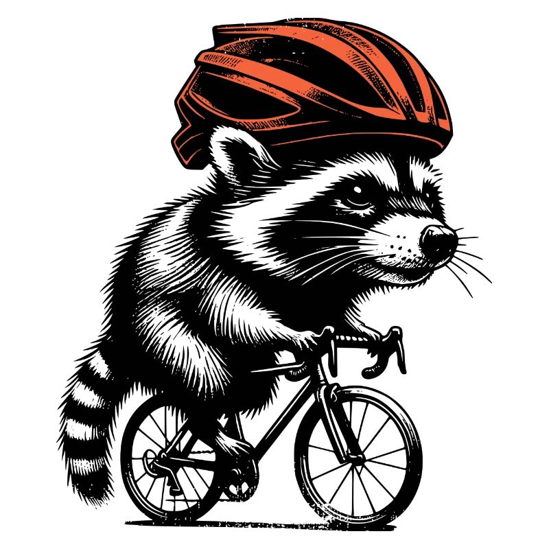 Radfahrender Waschbär