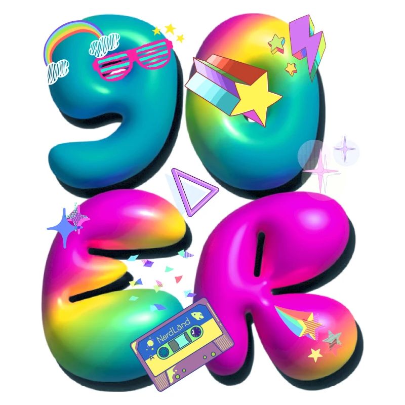 90er,retro,ballons,3d,90 er Jahre,bunt