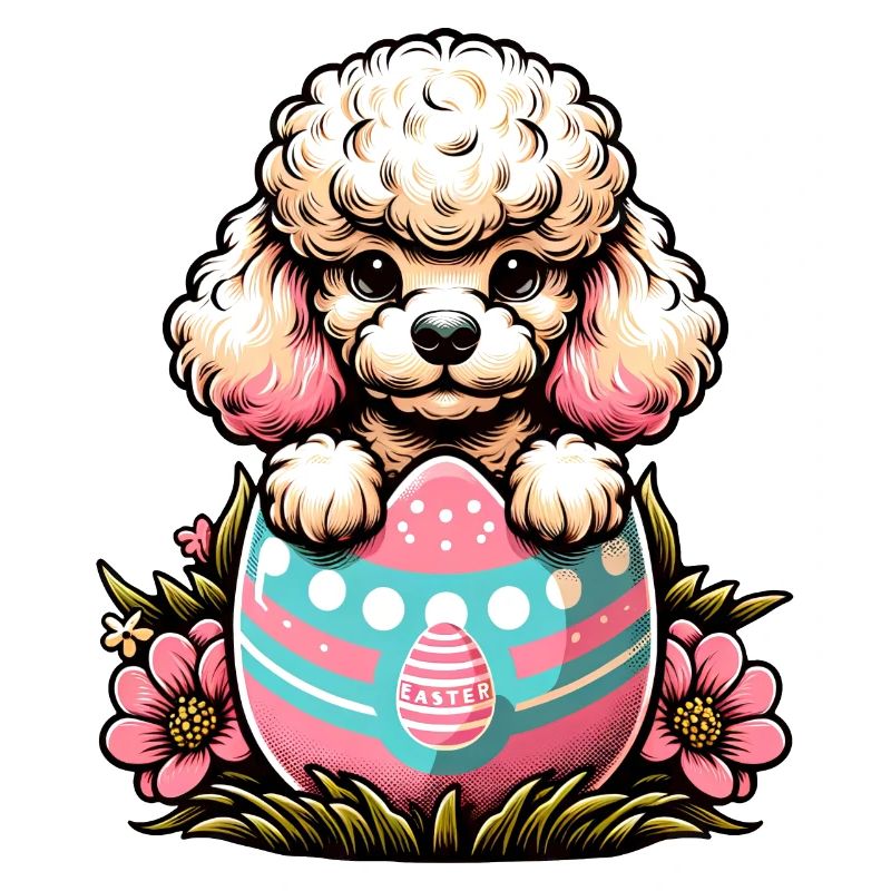 Easter Egg Easter Egg Dog Poodle Hatches From The Egg