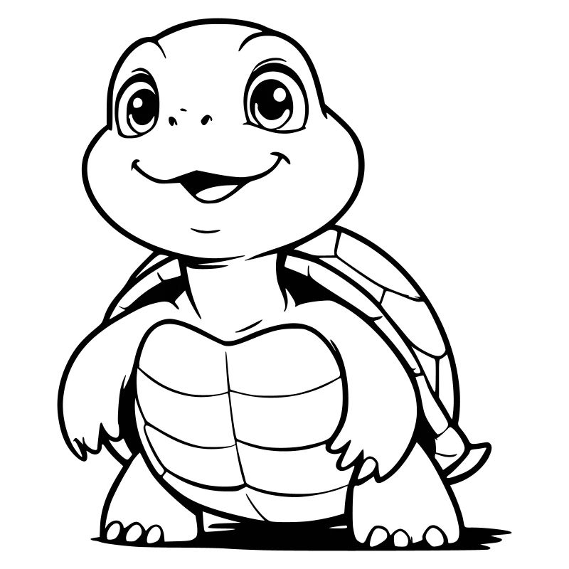 Cute turtle as vector illustration