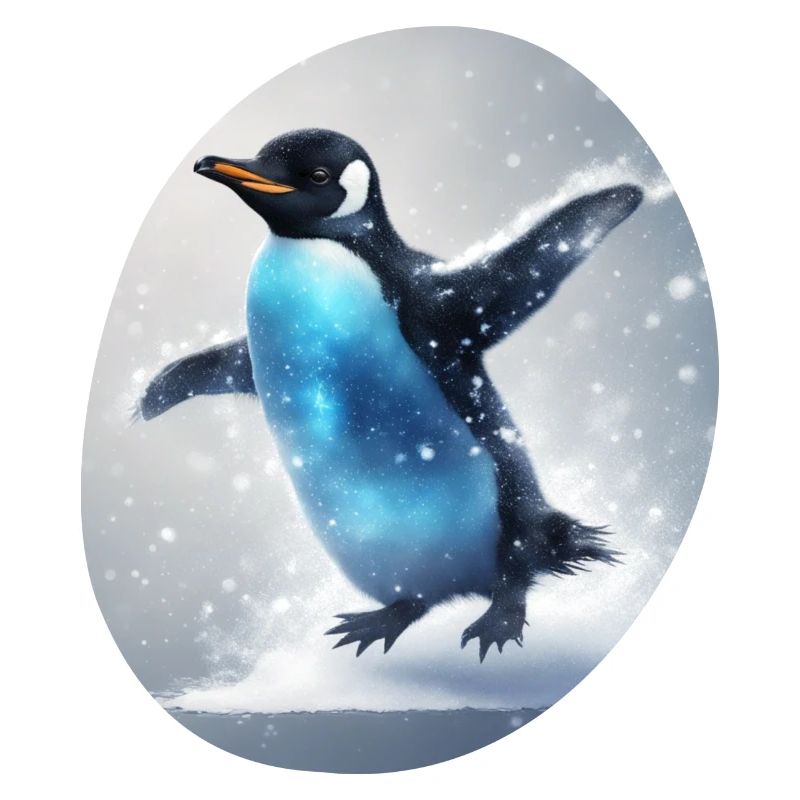 Süßer Pinguin hüpft