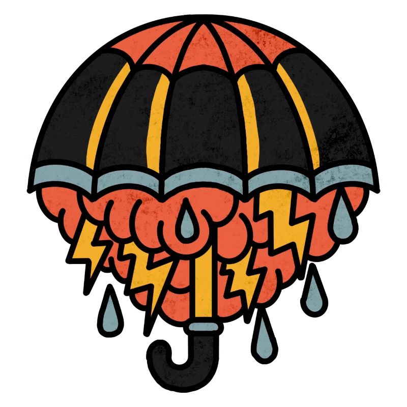 Regenschirm mit Regenwolke