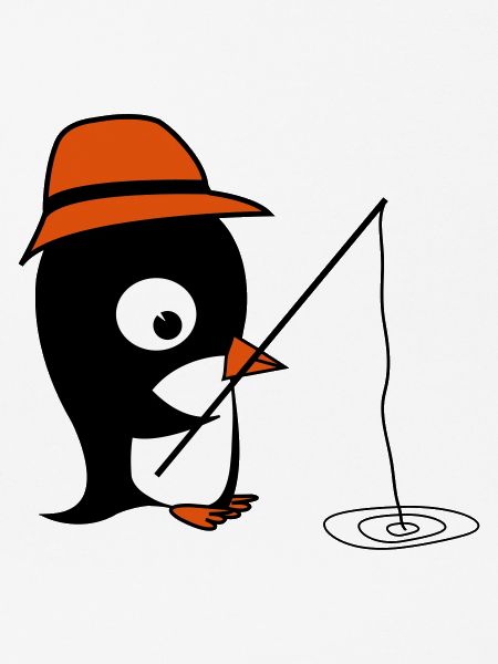 pinguin am angeln