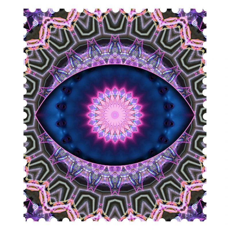 Neon Blau Pink Mandala