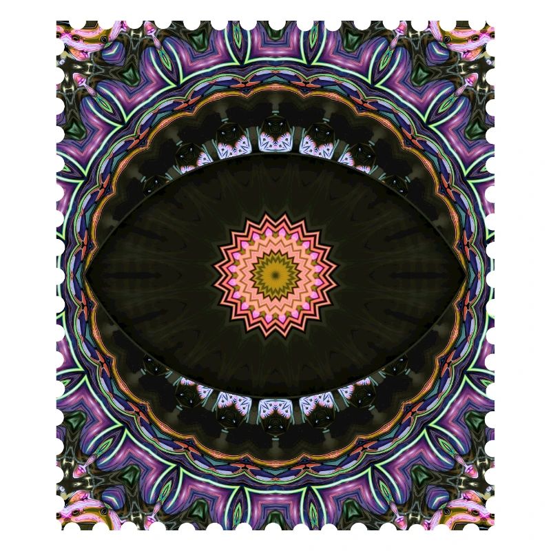 Kaleidoskop Mandala Neon Muster
