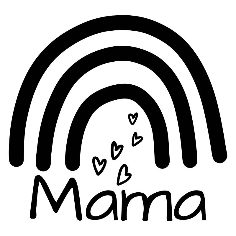 Mama, Mamaspruch mit Regenbogen und Herzchen