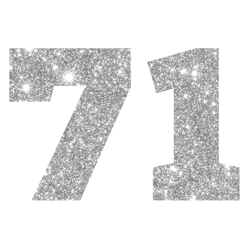 71 Silver Glitter - 71st Birthday