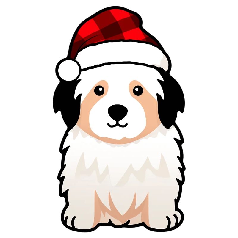 Hund mit Weihnachtsmütze