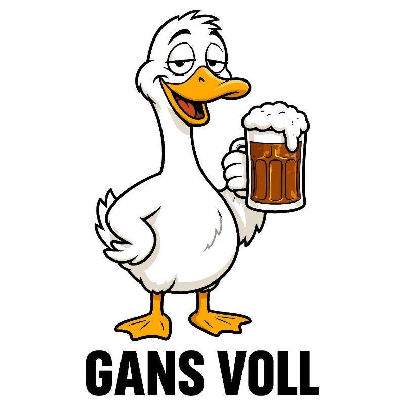 Biertrinkende Ente Cartoon