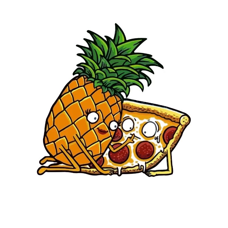 Pizza und Ananas