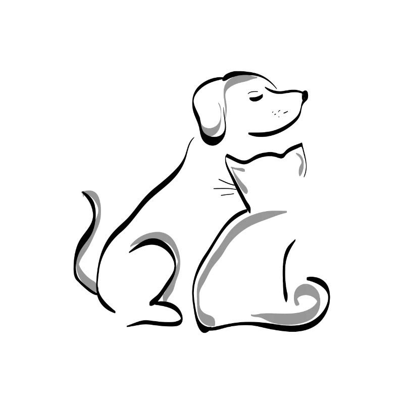 Hund mit Katze