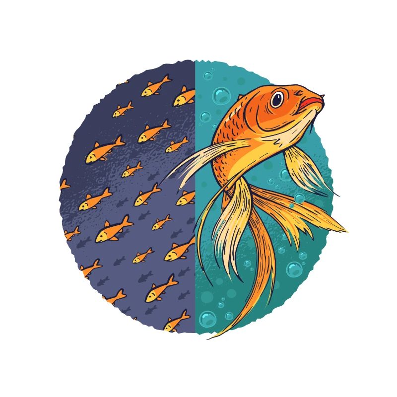 Goldfisch und Fisch