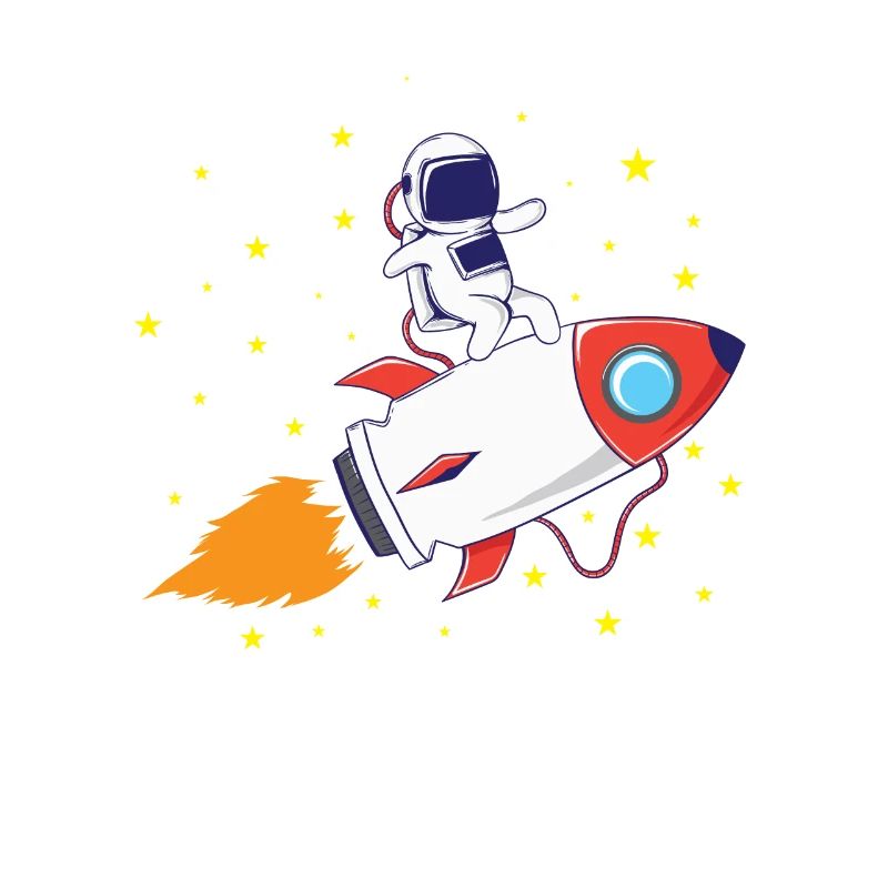 Astronaut auf Rakete