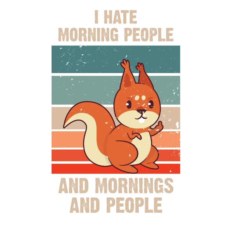Morgenmuffel Eichhörnchen Mittelfinger Geschenk