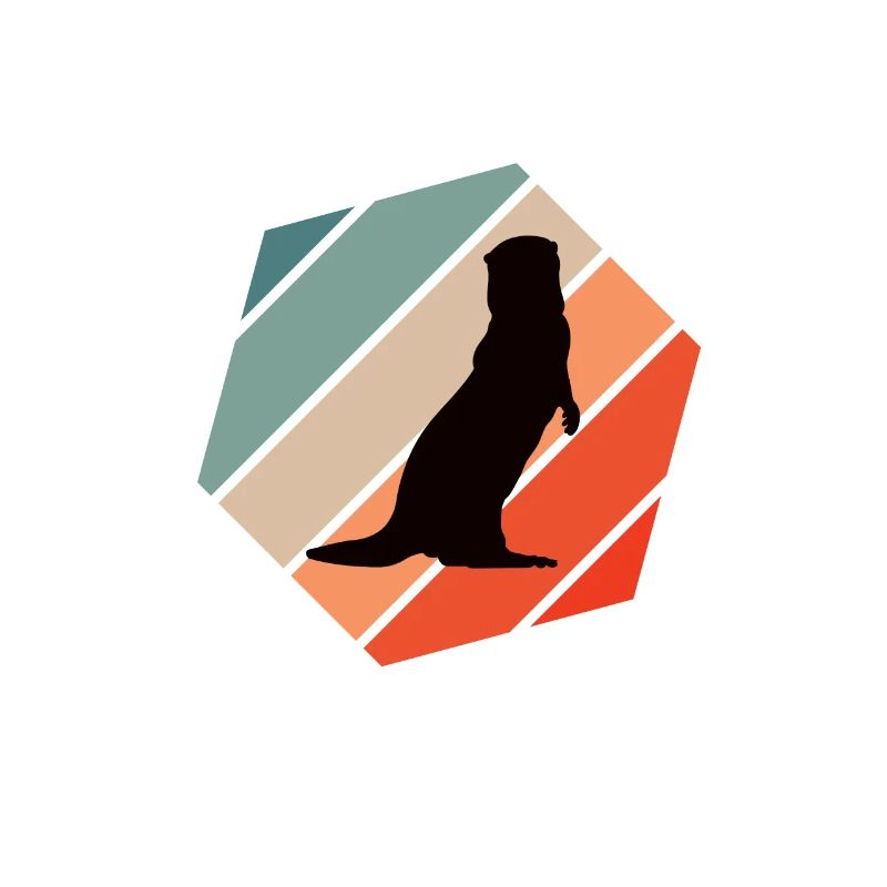 Otter Silhouette Retro