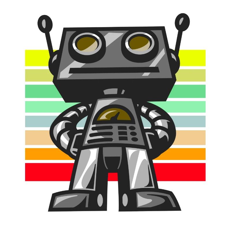 Roboter Retro Sonnenuntergang