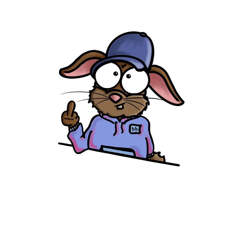 Hase zeigt Mittelfinger