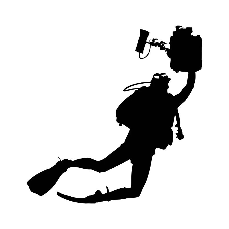 Diver with underwater camera