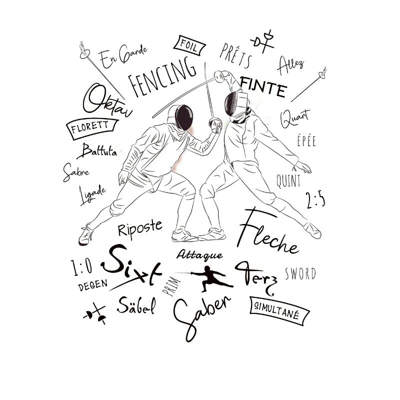 Fechten Begriffe Training Geschenk