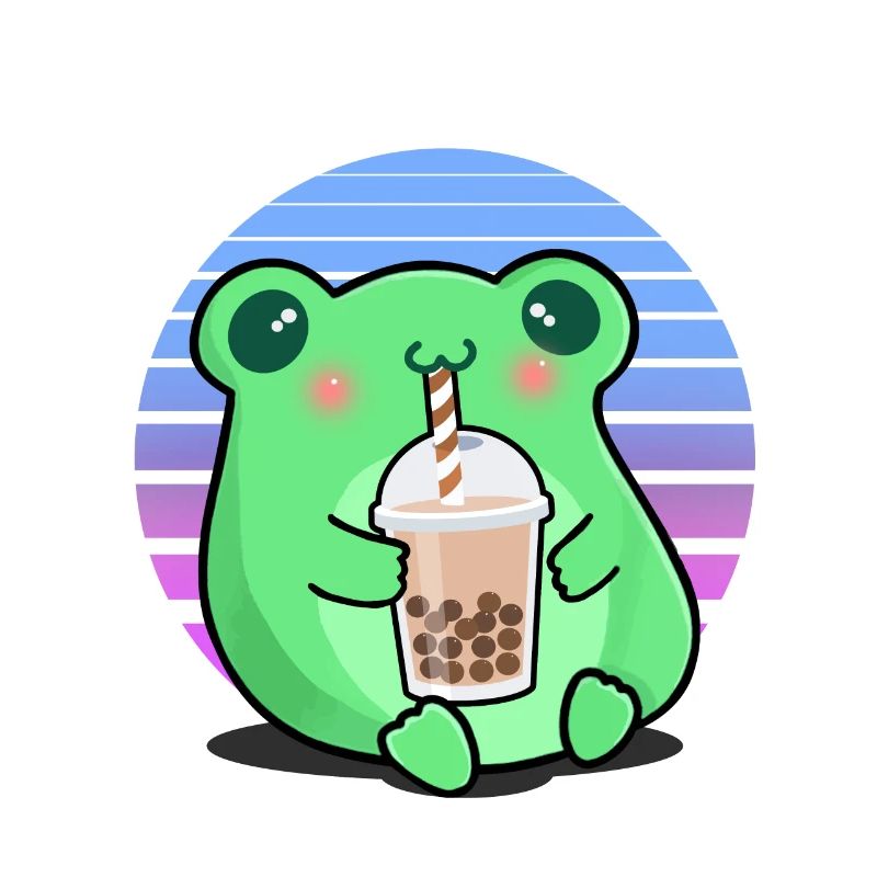 Frog Bubbe Tea Funny Drinking Frog Shake Humor