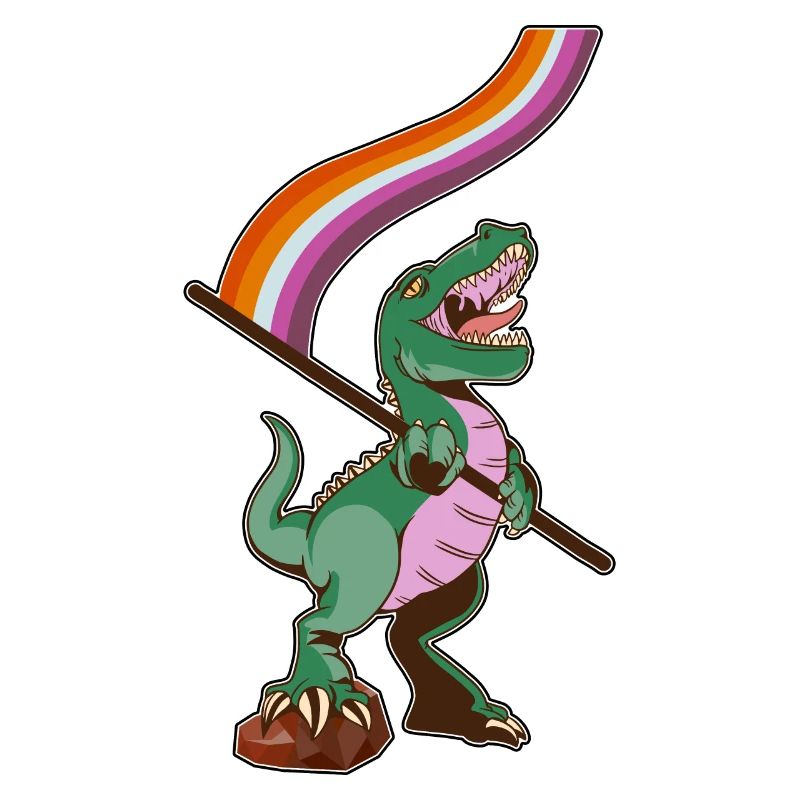 LGBTQ-Flagge - Dinosaurier-Lesbe
