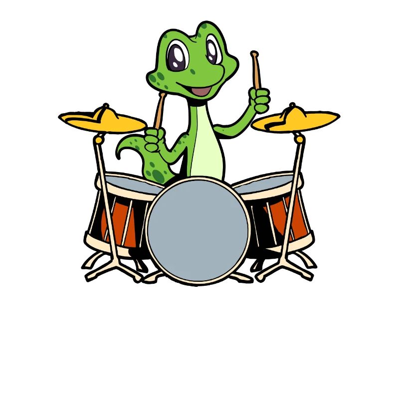 Comic Gecko Schlagzeuger