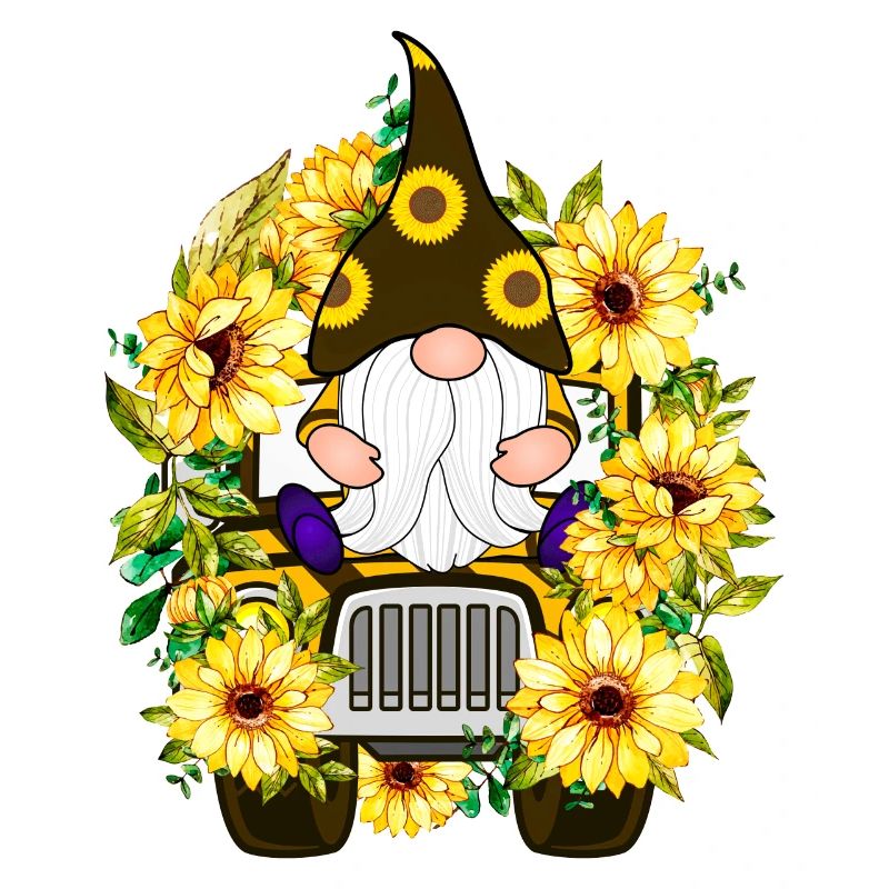 Sonnenblumen-LKW-Gnom