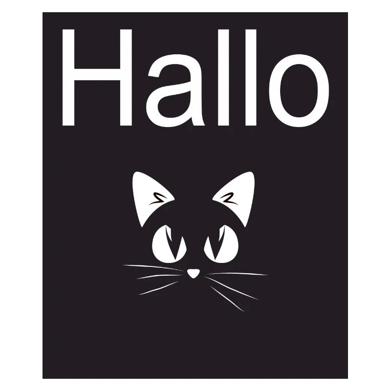 Katze schwarz Hallo
