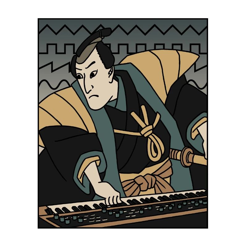 Synth Techno Musik Funny Samurai Synthesizer