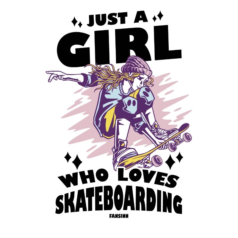 Mädchen liebt Skateboard