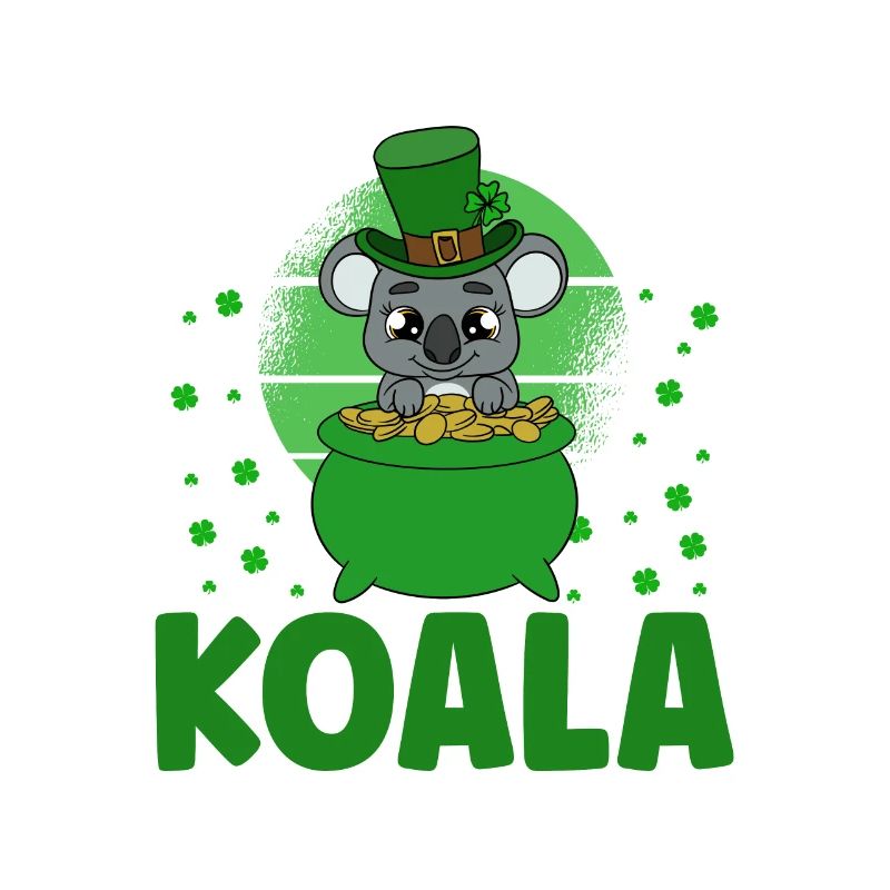 Mignon koala avec chapeau Saint-Patrick