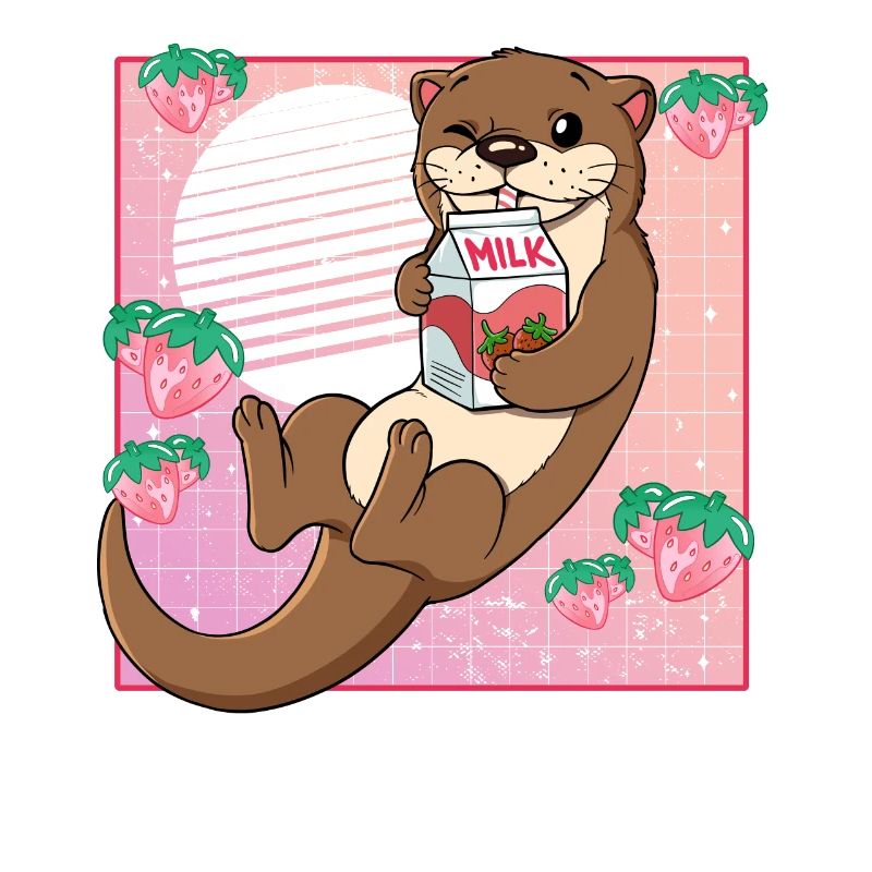 Kawaii Otter Erdbeermilch