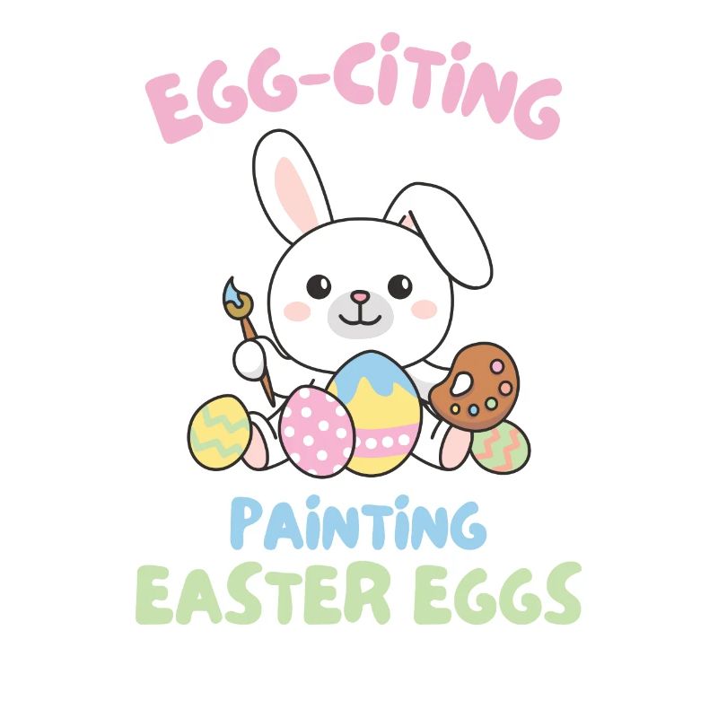 cute bunnies for Easter with Easter eggs bunny