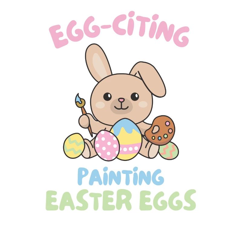cute bunnies for Easter with Easter eggs bunny