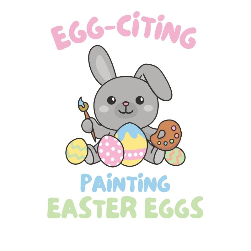 cute bunnies for Easter with Easter eggs bunny