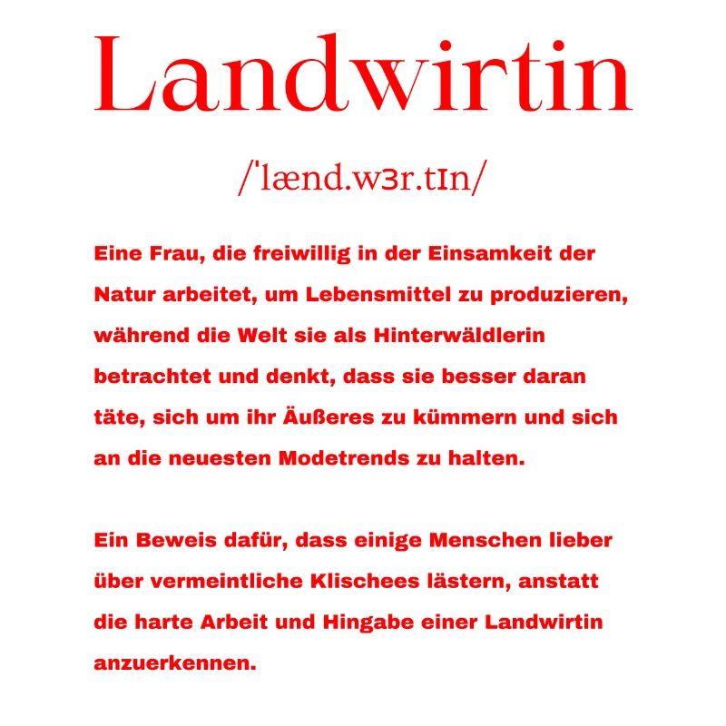 Landwirtin Definition