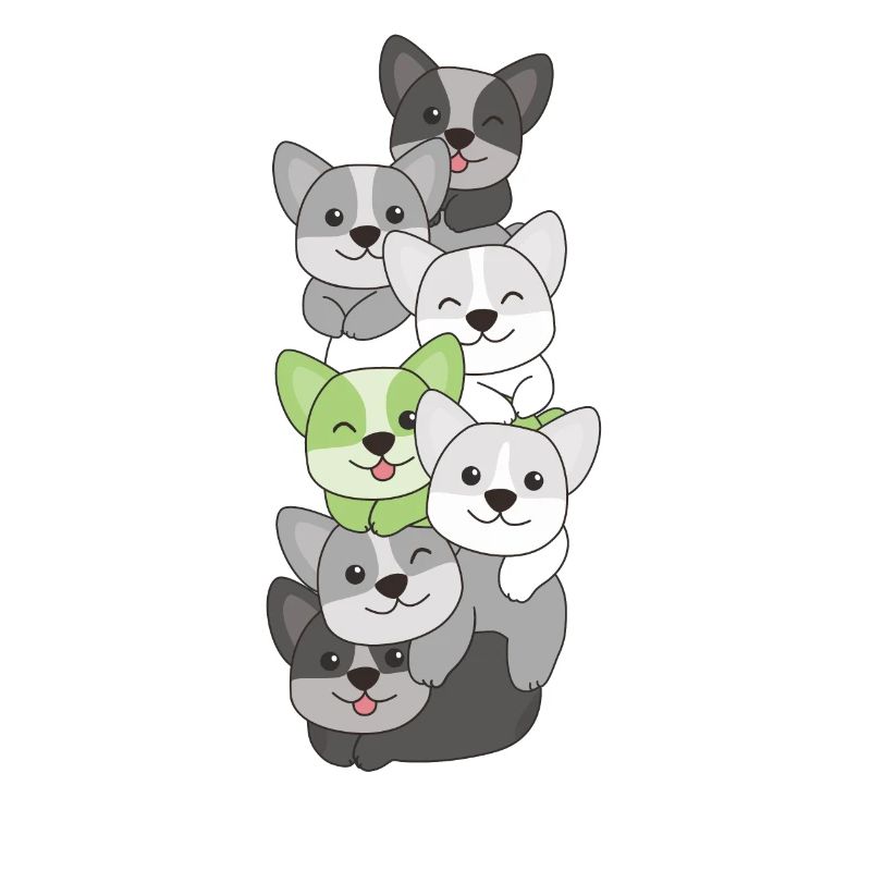 Agender Flag Pride LGBTQ Mignon Corgi Stack