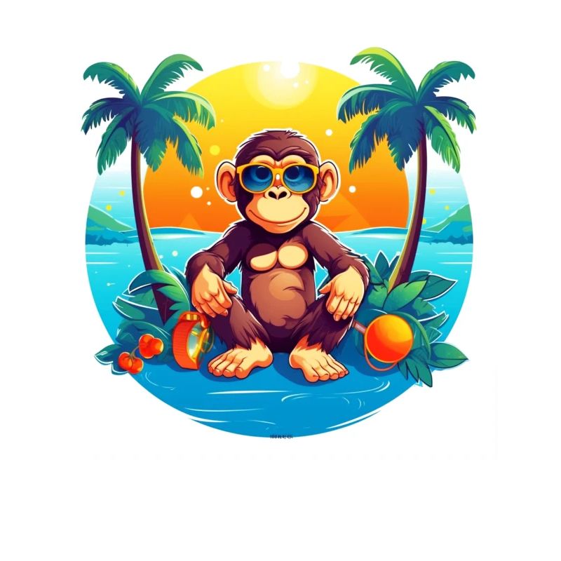 Beachside Monkey Adventure: Cool and Comfy Summer