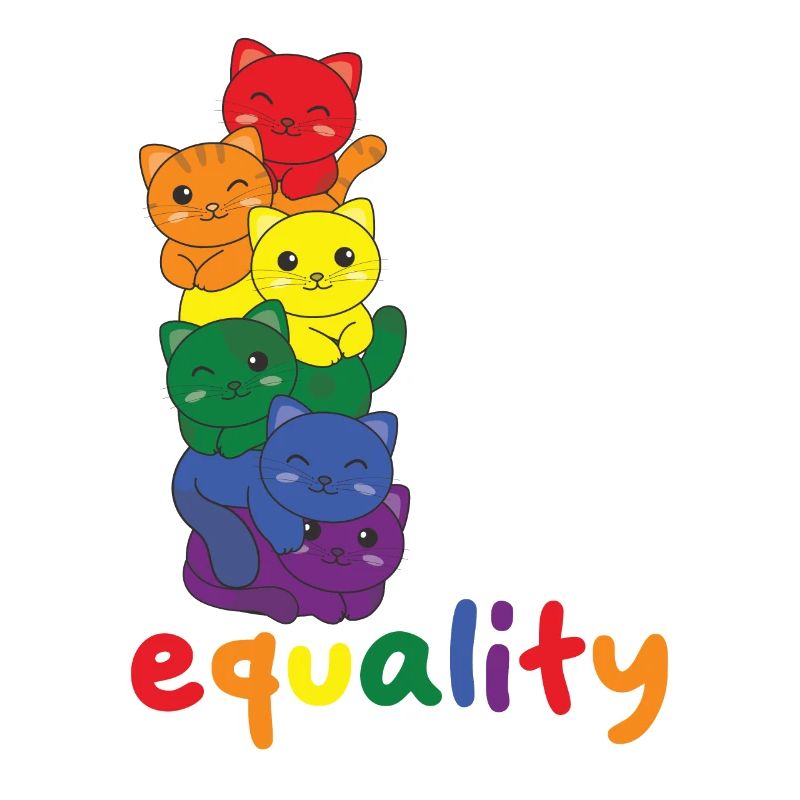 Rainbow Flag Pride LGBTQ Mignon Cat Stack